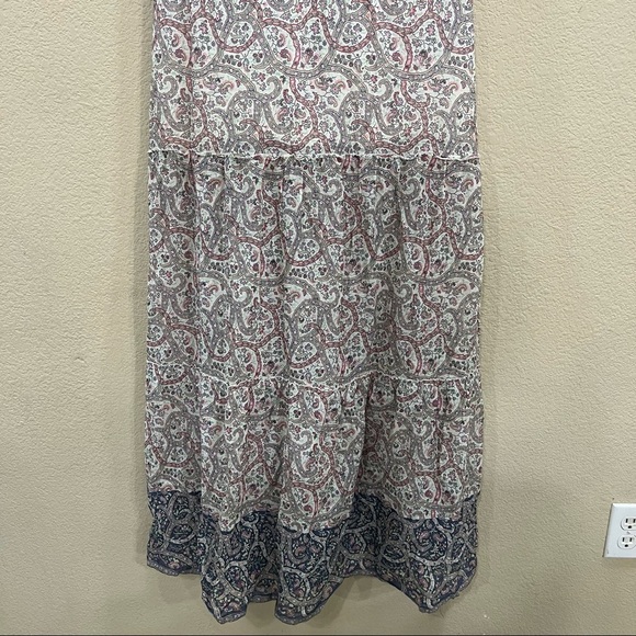 Oui Collection Womens Floral Multi Tiered Maxi Dress Sz 40 Boho Coastal Beachy - Picture 8 of 10